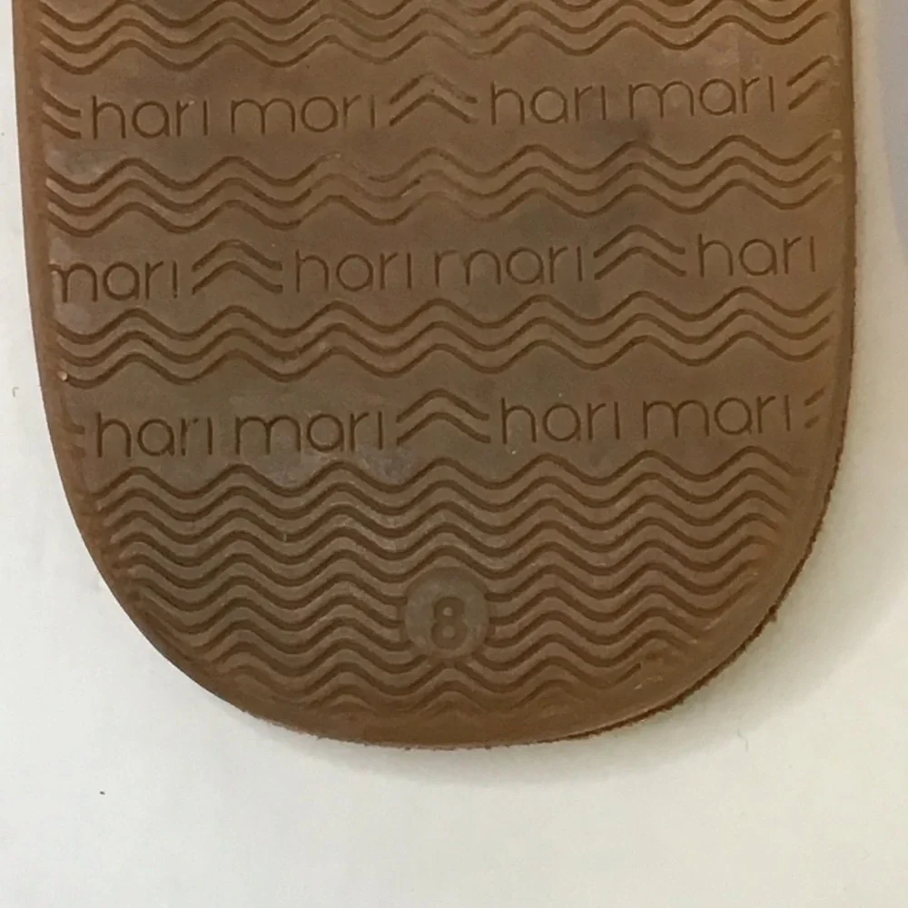 HARI MARI Women's Tan & Light Pink Leather Fields Puebla Flip Flops 8 - Picture 7 of 7
